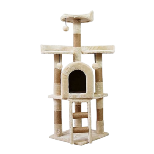 Rascador para gato en torre 4 niveles bicolor
