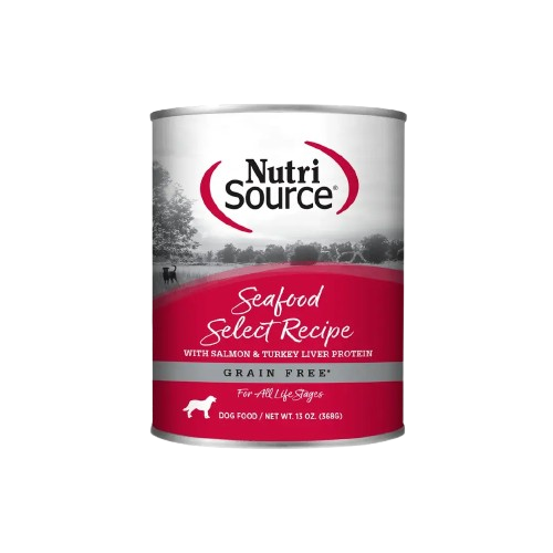 Nutri source Comida Húmeda Perro Seafood Libre de granos (lata) 368gr