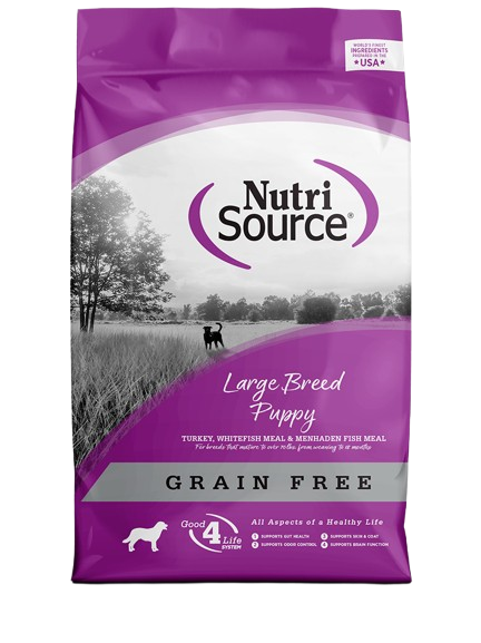 Nutri source Perro cachorro libre de granos raza grande 4lb