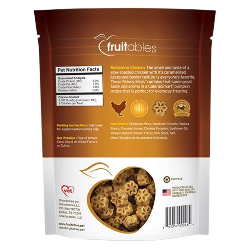 FRUITABLES DOG TREATS SKINNY MINIS ROTISSERIE CHICKEN – POLLO ASADO 05 ONZAS - Image 2