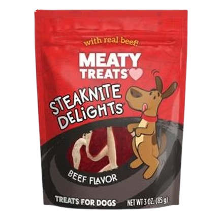 MEATY TREATS BAC'N CREATIONS MINI BITES 3oz Meaty Treats Steaknite Delites