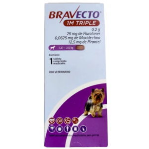 Bravecto 1M Triple 25mg 1.27- 2.5kg