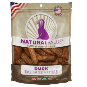 LOVING PETS - NATURAL VALUE DUCK SAUSAGE RECIPE TREAT 13OZ