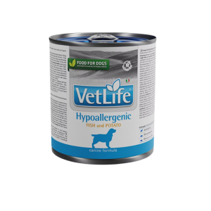 Vet Life Natural Diet Dog Hypoallergenic Fish & Potato Lata 300g