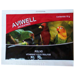 AVIWELL Vitaminas y electrolitos en polvo soluble para aves de ornato