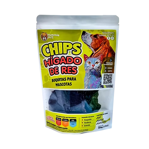 Yummie Pets Chips Higado de Res 100g